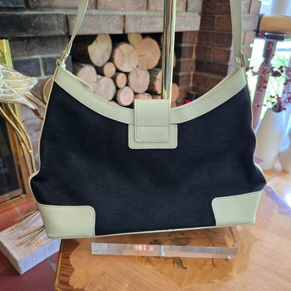 Town Shoes - Nautical Vintage White Leather & Navy Fabric Shoulder Bag​ - Picture 4 of 14